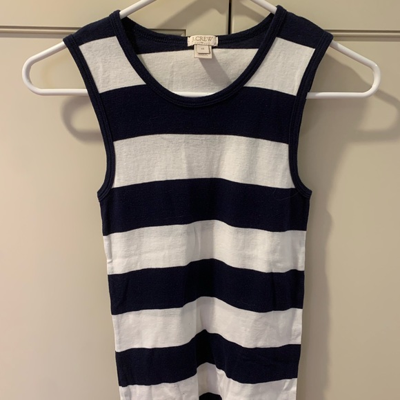 J. Crew Woman’s blue and off white striped tank top. New without tags. XS - Picture 1 of 4